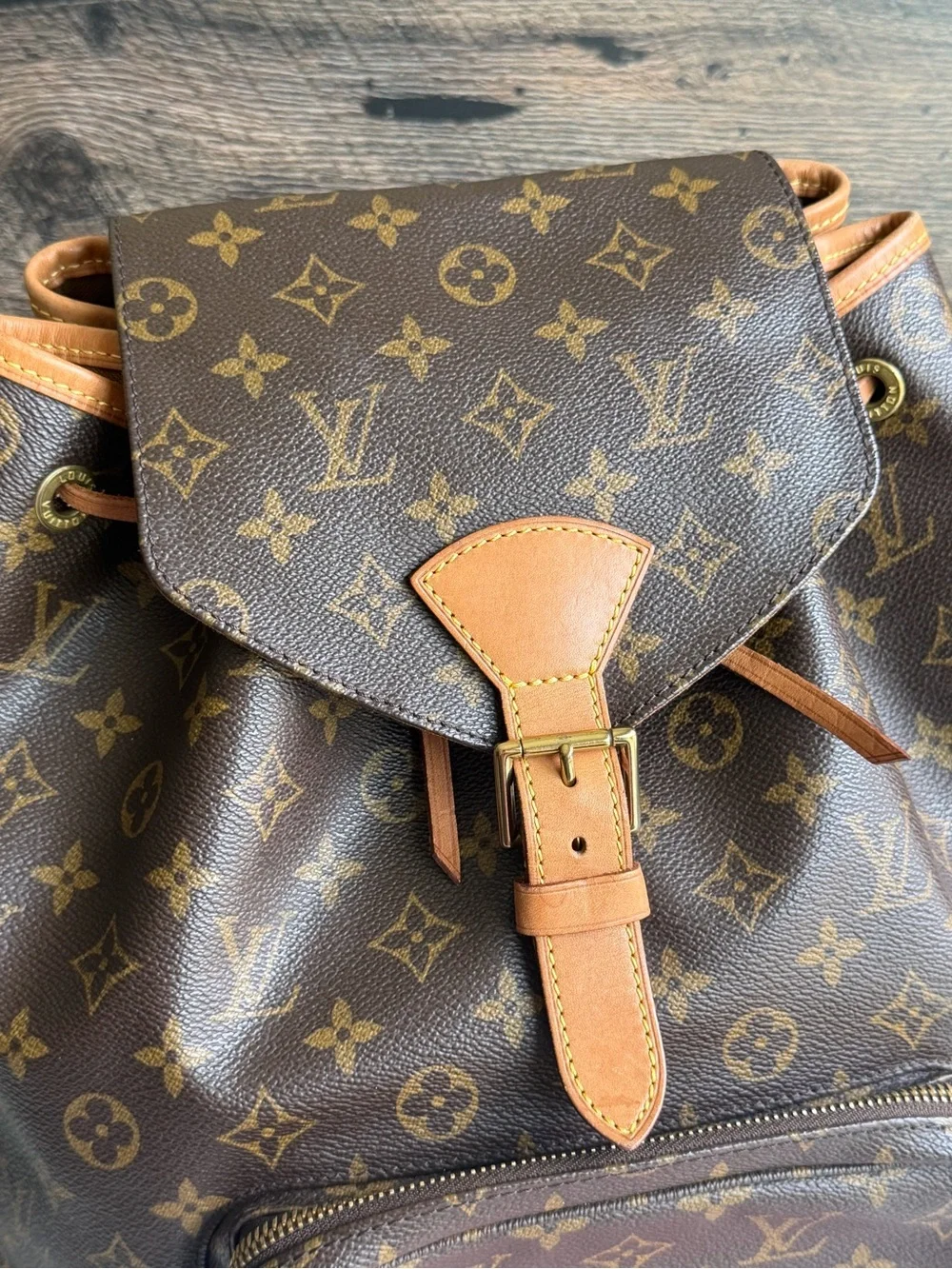 Authentic Louis Vuitton Montsouris GM Monogram Backpack Vintage Bag Tote
